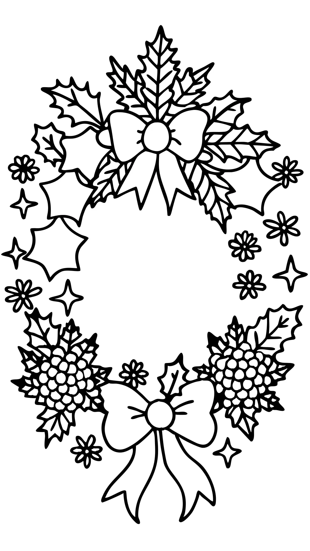 coloriages de couronne de Noël